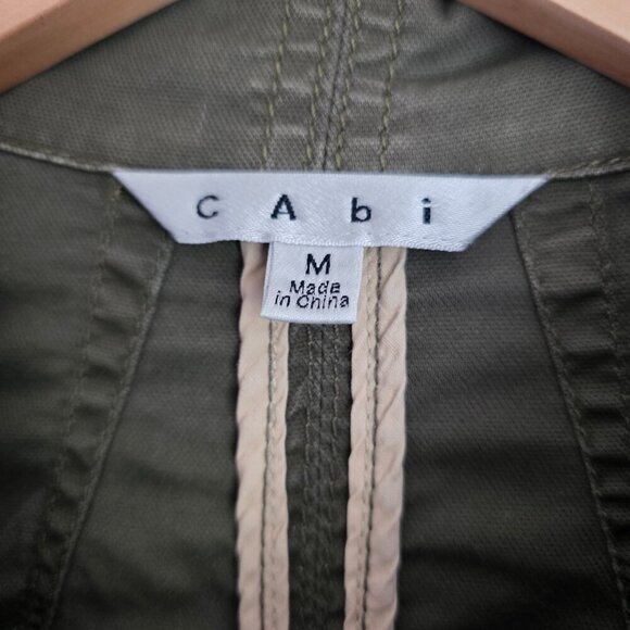 Cabi Military Utility Anorak Safari Jacket Contrast Trim Olive Green - Picture 4 of 8